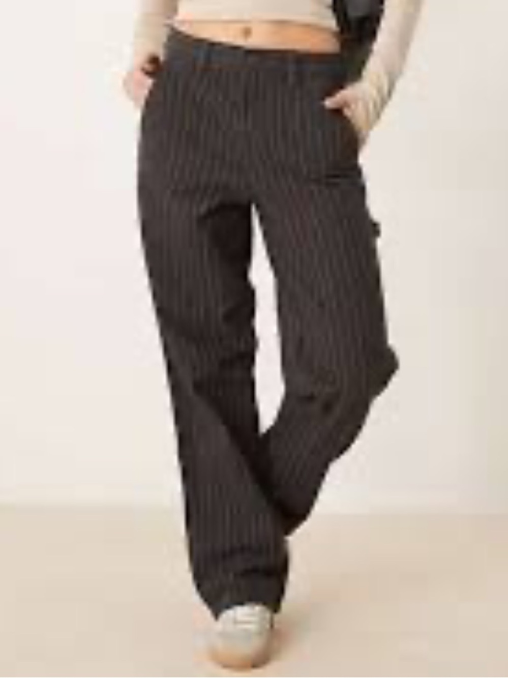 Dickies Service Carpenter Pants Black & White Pinstripe Utility Cotton Twill